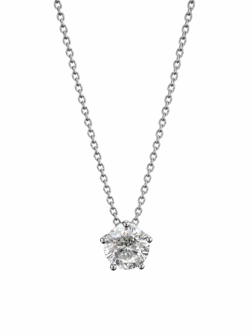 Solitaire-Collier (Weißgold)